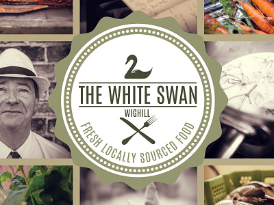 White Swan Branding badge branding clean flat food icon logo photography pub restaurant stamp traditional