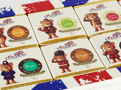 London Bears bear cartoon character chocolate confectionery design illustration london packaging