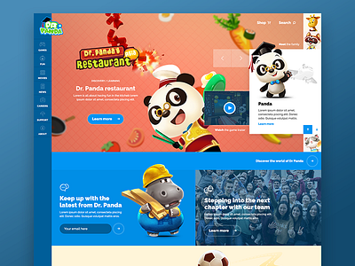 Dr Panda Concept Design characters colourful colours dr fun games happy kids panda
