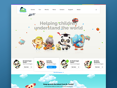 Dr Panda homepage wip characters design dr panda header ui ux
