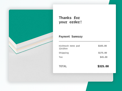 Daily UI challenge #017 - email receipt