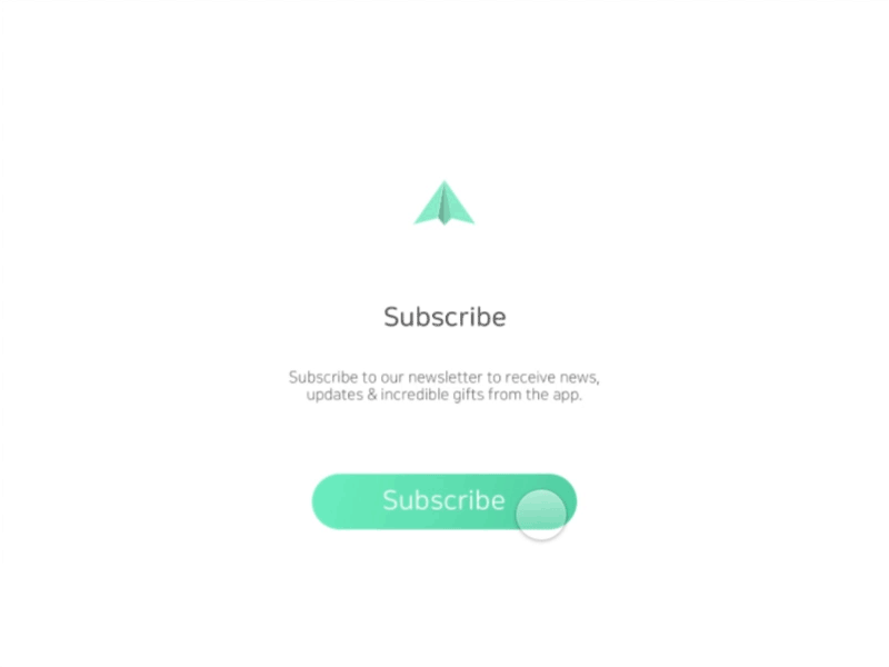 Daily UI challenge #026 — Subscribe animation dailyui day26 design green interface mail minimal newsletter subscribe ui ux