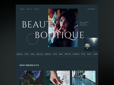 Beauty boutique website graphic design ui