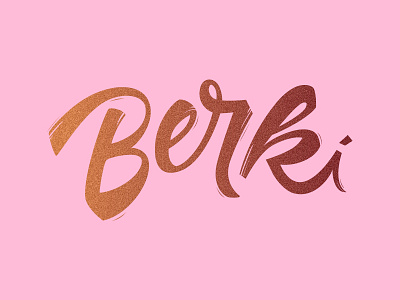 berki berki copper foil identity lettering logo mockup