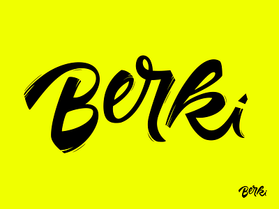 berki (final) lettering logo neon yellow