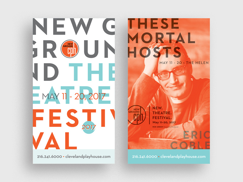 NGTF 2017 blue orange layout cph cleveland play house cleveland eric coble new ground signage festival theatre ngtf