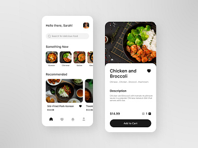 Food App app clean design flat food food app food app design food app ui minimal ui