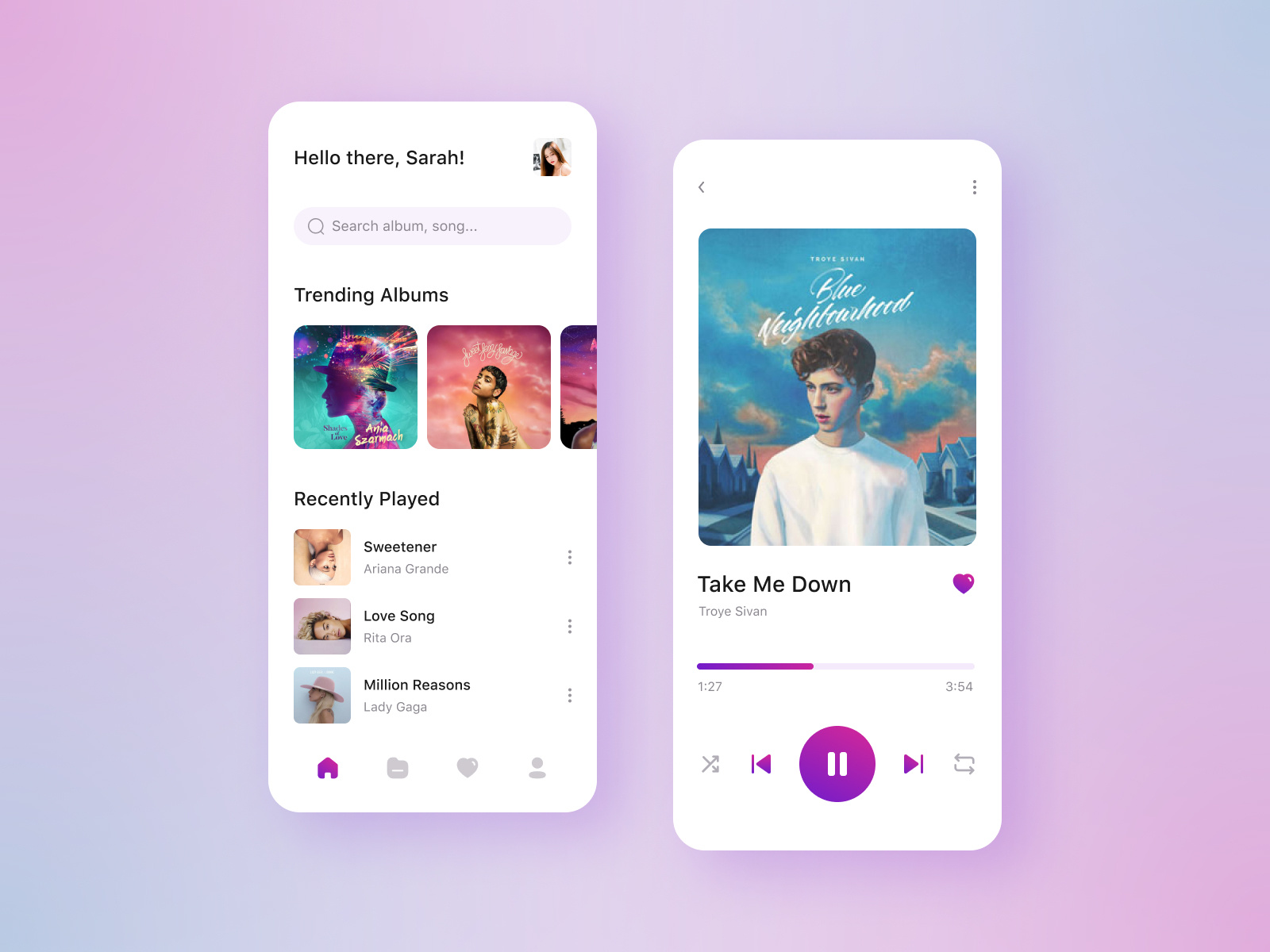 Music Player by Fateme Zafarpour on Dribbble