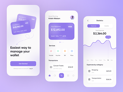 Mobile Banking App - Light Mode app bank banking app credit card design finance finance app interface management app minimal mobile mobile app online bank user interface