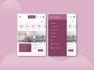 Mobile Design for a Furniture Shop app branding checkout create account design furniture furniture app furniture design furniture store furniture website kitchen log in redesign redesign concept sign in sofa store store design ui ux