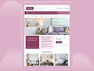 Tablet Design for a Furniture Shop Homepage