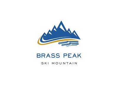 BRASS PEAK LOGO blue illustrator logo logo design minimalist mountain peak pictorialmark