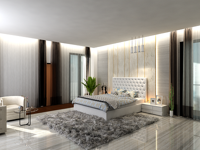 Master Bed Render in 3ds max