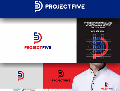 The Project Five Logo adobe photoshop branding company logo coreldraw design logo logo design logotype technology vector