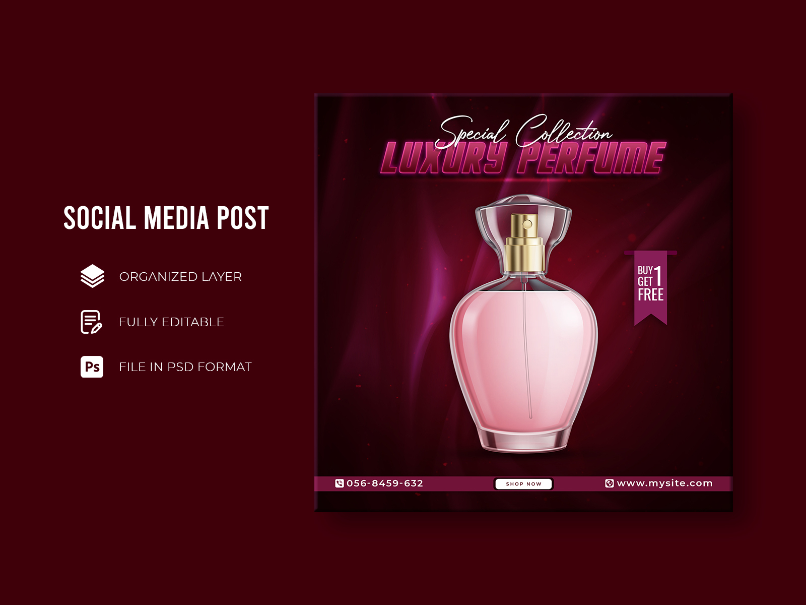 Perfume Social Media Post Template ads ads design banner corporate social media design graphic design instagram instagram banner instagram live instagram post live banner post banner post design promotion post promotional banner service banner social media live template