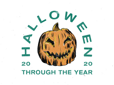 Halloween Through the Year 2020 apparel artwork artworkforsale badge badge design badges californiaclothing designforsale graphic design halloween horror illustration merch photoshop pumpkin ukclothing