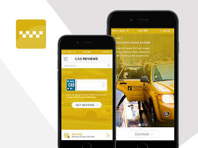 Hopchek app cab review app design ios mobile app design mustard review app taxi ui design