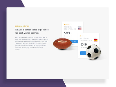 VWO Personalization card layout conversion optimization layout optimization personalization platform soccer webpage website