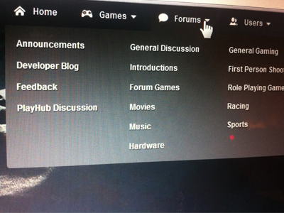 Forums Dropdown Menu