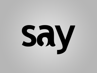 Say Logo forum logo negative space quote say