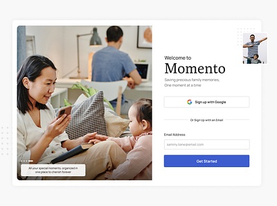 Sign Up Page - Momento design sign up signup ui ux ux design