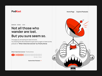 404 Page - PodKast 404 404 page broken link dailyui design page not found ui ux ux design
