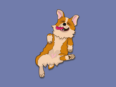 It's Corgi Time animal illustration calmness corgi cute animal dog dog illustration fanny flat illustration relax