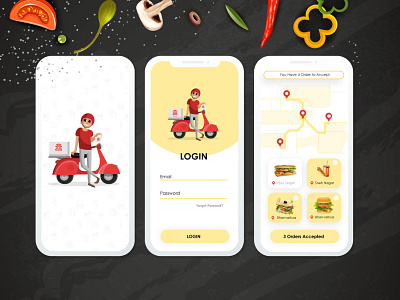 Food Delivery app UI app design flat icon illustration ui ux vector web website