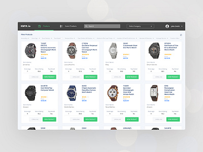 Web App UI dashboard filters list online store product rate ui web app