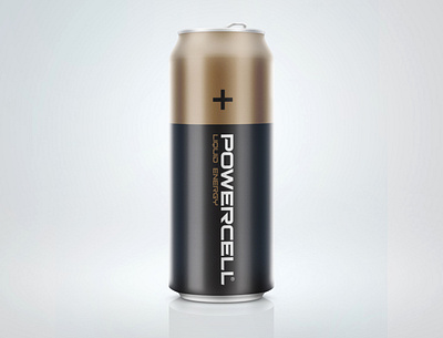 Powercel Energy drink candesign design mockup energy drink