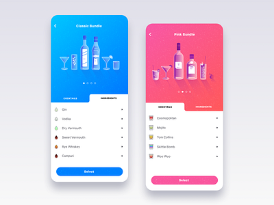 Barlender | Cocktail & private bartender app animation app bar branding clean cocktail illustration ios ui ux
