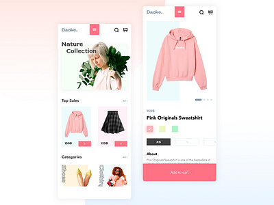 Daoke. Women Fashion Mobile App UX-UI Design