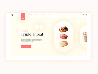 Macaron Website - UI Concept clean food minimal pastry simple ui design ux design web design website