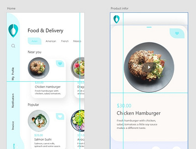 Food delivery UI design branding graphic design ui