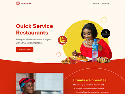 UAC Restaurants debonairs food landing page landing page restaurants logo mr biggs restaurants ui