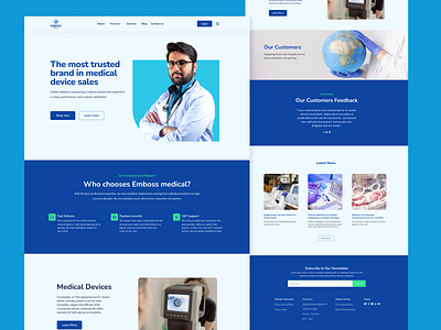 Emboss Medical Website redesign circumplast design doctor ecommerce landing page medical medical device product design ui ux