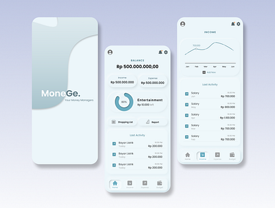 MoneGe (Money Manager) - Finance Management Apps finance app mockup ui ui design uiux user interface