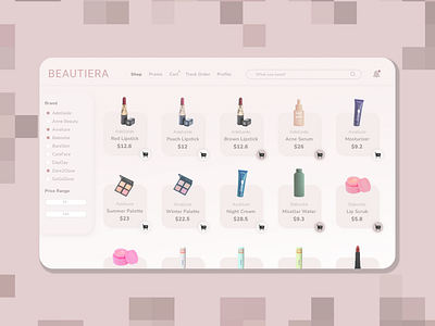 Beautiera Skincare and Makeup Online Store beauty ecommerce mockup online store skincare ui ui design uiux user interface design