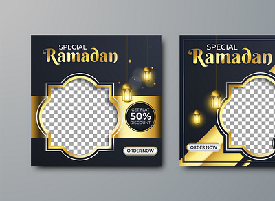 Islamic Social Media Post black black design design elegant banner elegant design golden graphic design instagram feed islamic banner luxury luxury instagram feed luxury social media post ramadan sale banner social media post vector