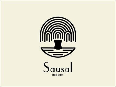 Sausal Resort for Dribbbs branch branding geometric hotel line logo minimal modern resort tree tree logo vector willow