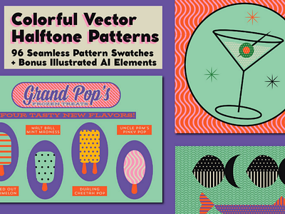 Colorful Vector Halftone Patterns