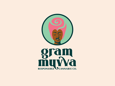 Gram Muvva For Dribbbs 3 beautiful branding cannabis branding cannabis logo color consious brands illustration logo minimal palette rose smoke third eye willow