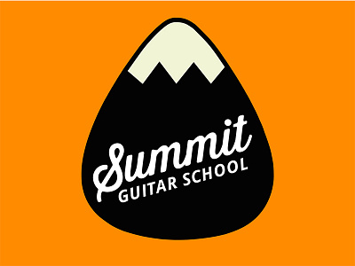 Summit Guitar School Logo guitar guitar pick logo mountain pick school summit