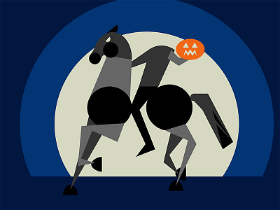 Happy Halloween geometric headless horsman jack jack o lantern lantern spooky treat trick