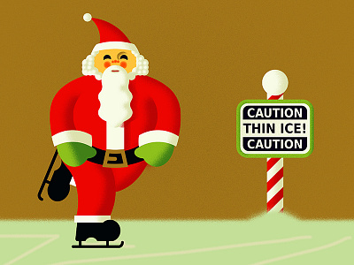 Careful Santa! christmas ice ice skate santa snow thin ice