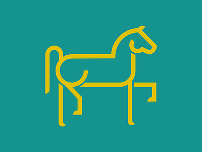 A Horse o' Course geometric horse line minimal symbol trademark