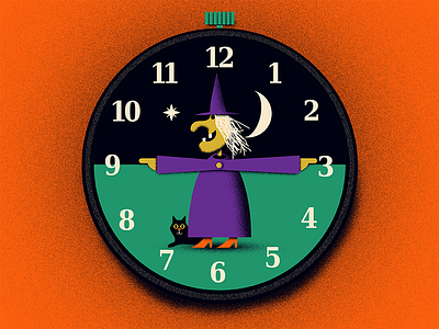 Witchy-Watchy cat halloween moon star stopwatch watch witch