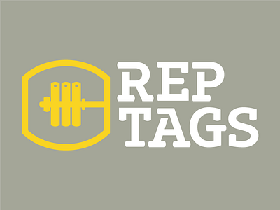 REP TAGS branding crossfit custom font icon logo minimal stencil