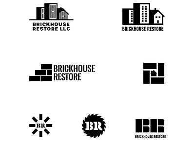 Brickhouse Restore for Dribbbs brick bricks building city design house kansas city logo logo a day minimal modern shapes windows