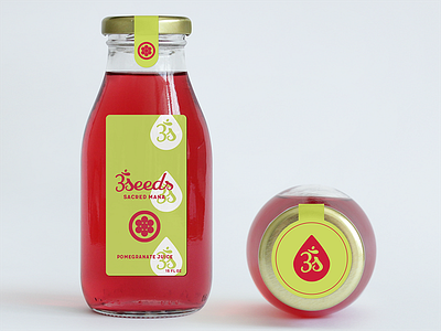3 Seeds Juice Bottle for Dribbbs 3 branding color drop geometric juice logo minimal modern om palette seeds yoga